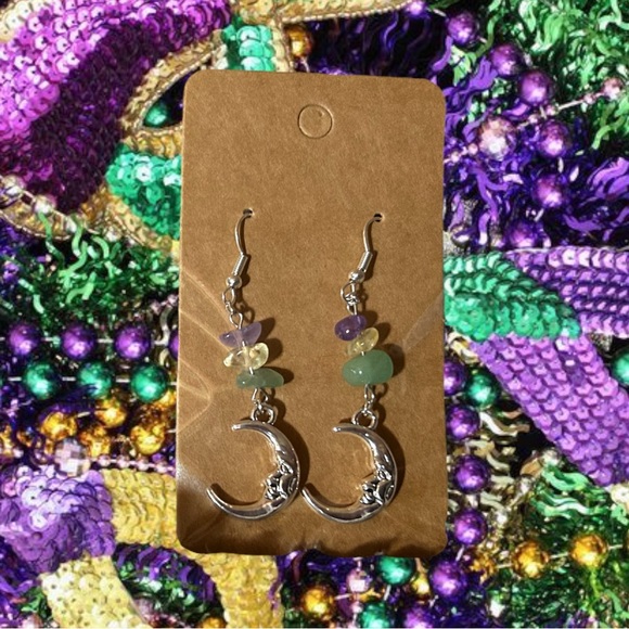 Mardi Gras Handmade Earrings - Picture 1 of 5